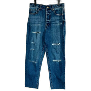 Forever21 Premium Distressed Mom Denim Blue Jeans Button Fly Size 29